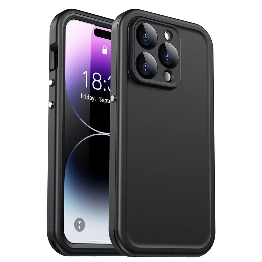 Shockproof Tempered Glass Case Apple iPhone Pro Max 6.7" Black Scratch Proof